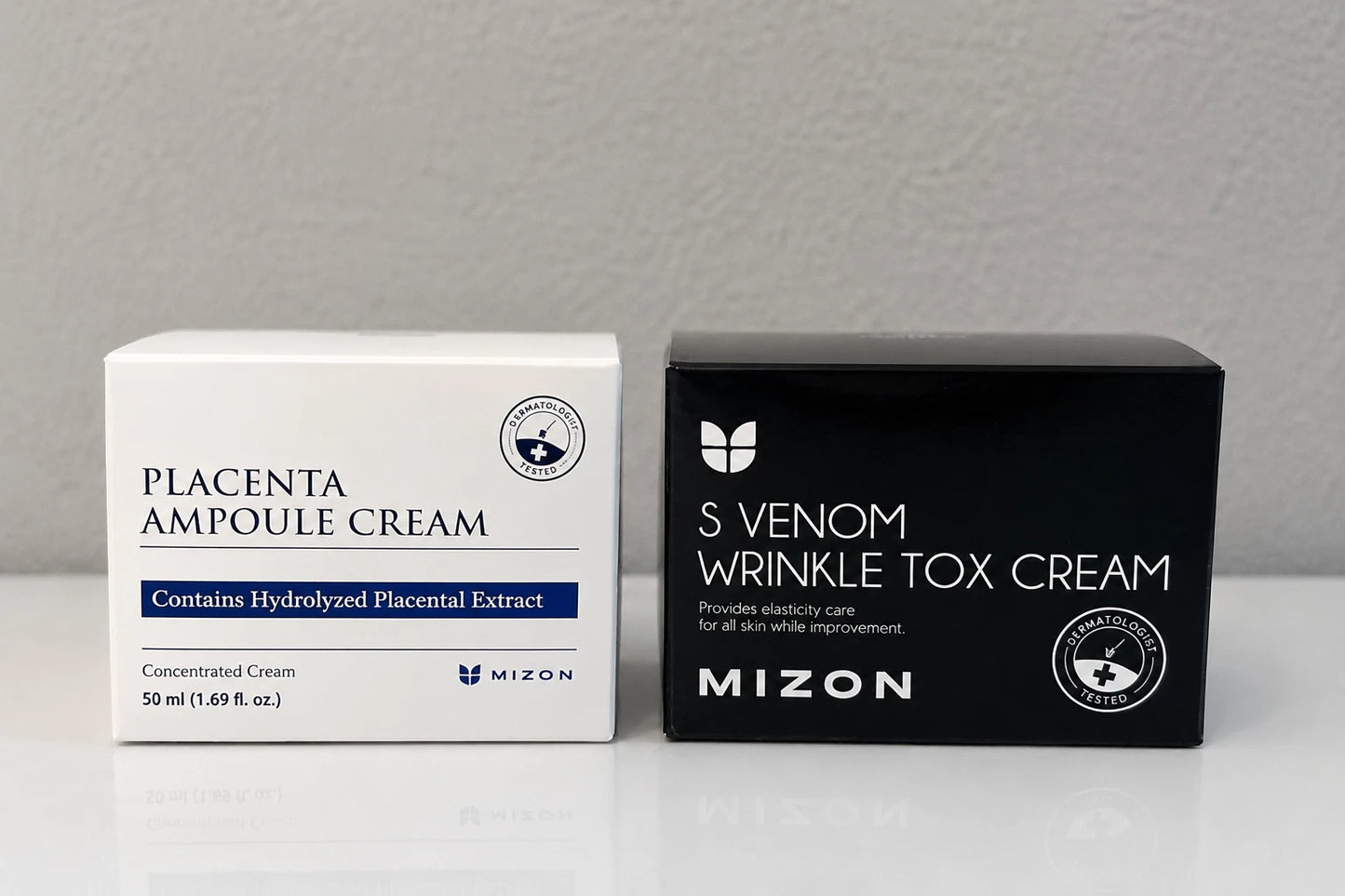 MIZON 2Pc Skincare Set Placenta Ampoule Cream & S Venom Wrinkle Tox Cream